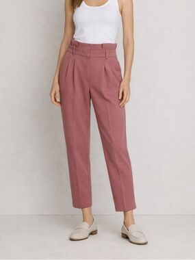 Topshop Paperbag Waist Pleated Pants Dusty Rose Pink High Rise spring summer